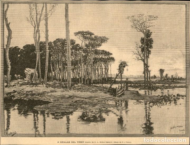 Arte: 1888 - A orillas del Tiber - A. Mu&ntilde;oz Degrain - Pla y Valor - La Ilustraci&oacute;n Ib&eacute;rica