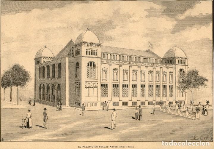Arte: 1888 - Barcelona - El Palacio de Bellas Artes - La Ilustraci&oacute;n Ib&eacute;rica