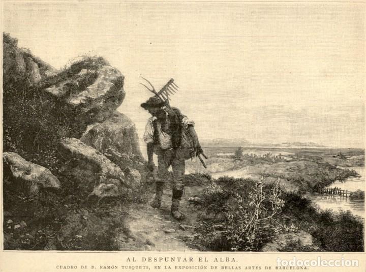 Arte: 1891 - Al Despuntar el Alba - Cuadro de Ramon Tusquets - La Ilustraci&oacute;n Espa&ntilde;ola