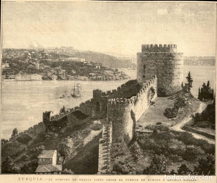 Arte: 1891 - Inundacion de Consuegra Toledo - Puente calle Urda y Rio Amarguillo - La Ilustraci&oacute;n Espa&ntilde;ola