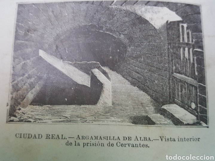 Arte: GRABADO 1896. CIUDAD REAL. ARGAMASILLA DE ALBA. PRISION CERVANTES. PROCEDE DEL CALLEJA. 8 X 14 CM