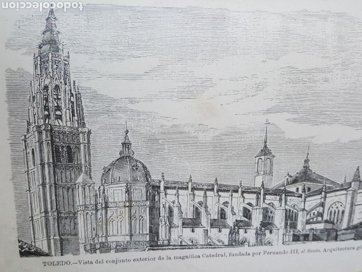 Art: GRABADO 1896. TOLEDO. CATEDRAL. ORIGINAL. PROCEDE DEL CALLEJA. 22 X 14 CM