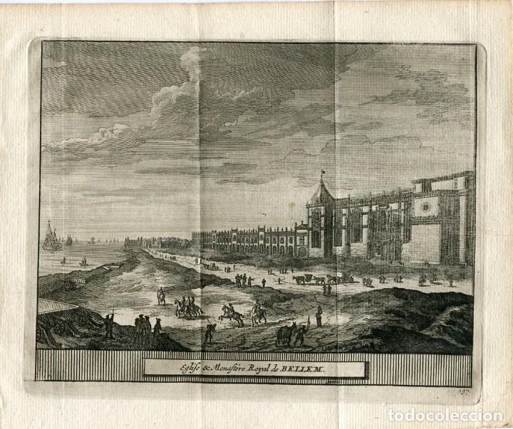 Arte: Monasterio de los Jer&oacute;nimos, Bel&eacute;m - Grabado original Van der Aa, 1715 - Foto 1
