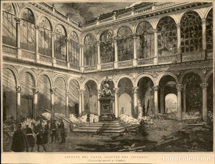 Arte: 1887 &ndash; Toledo - Alcazar - Patio Carlos V despu&eacute;s incendio - La Ilustraci&oacute;n Espa&ntilde;ol