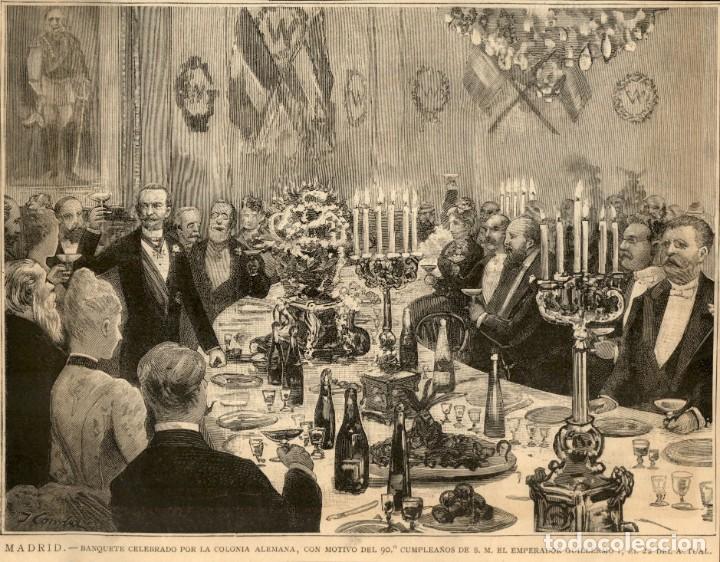 Kunst: 1887 &ndash; Madrid &ndash; Colonia alemana &ndash; Cumplea&ntilde;os Guillermo I  - La Ilustraci&oacute;n Espa&ntilde;ola.