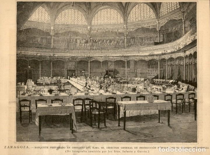 Kunst: 1887 &ndash; Zaragoza &ndash; Teatro Pignatelli &ndash; Director General de Instrucci&oacute;n P&uacute;blica  - La Ilustraci&oacute;n Espa