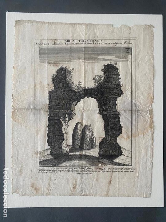 Arte: AGUAFUERTE ORIGINAL DE ULTZMAYR DE 1650 APROX. ARCUS TRIUMPHALIS - Foto 1
