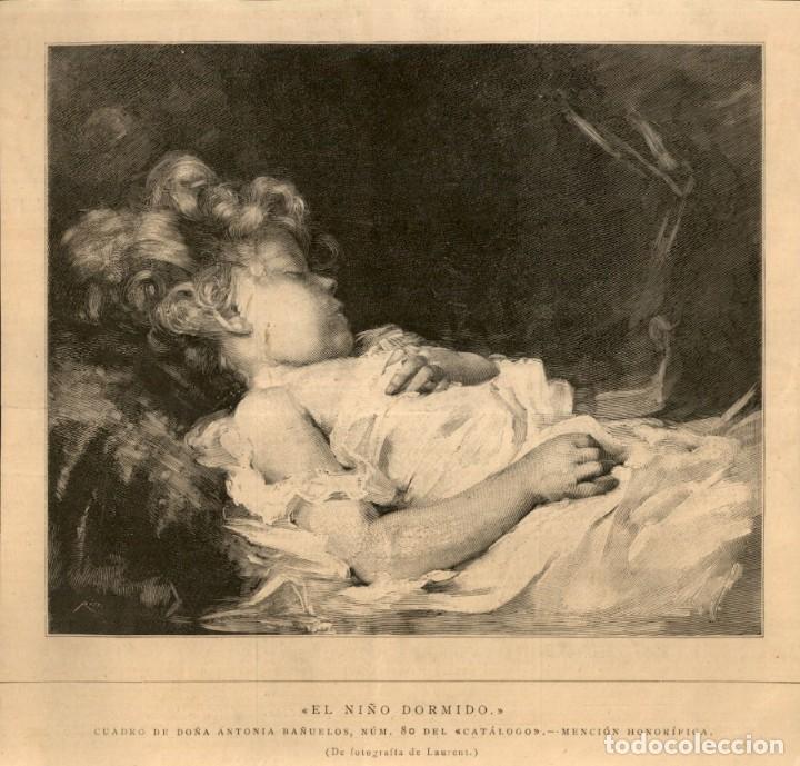 Kunst: 1887 &ndash; El ni&ntilde;o dormido - Antonia Ba&ntilde;uelos -  La Ilustraci&oacute;n Espa&ntilde;ola.
