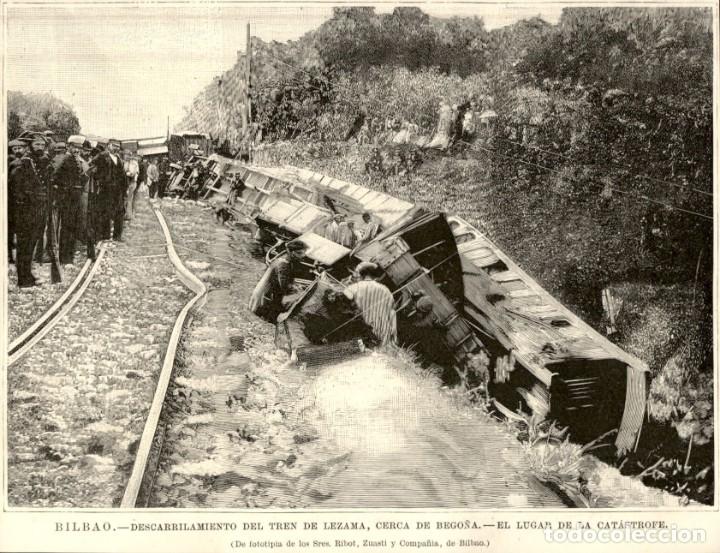 Kunst: 1894 &ndash; Bilbao - Descarrilamiento del tren de Lezama, Bego&ntilde;a  - La Ilustraci&oacute;n Espa&ntilde;ola