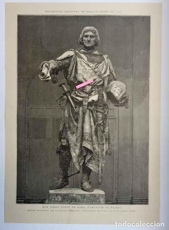 Arte: Don Diego López de Haro, fundador de Bilbao. Estatua de bronce obra de M. Benlliure. - Foto 1 - 191956987