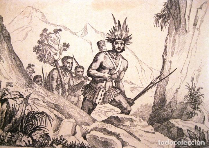 Arte: Jefe de la tribu de los Bororeros (Brasil), hacia 1850.Debret /Montaut