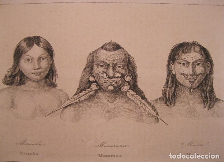 Arte: Ind&iacute;genas del Amazonas (Brasil), hacia 1850. Lesueur