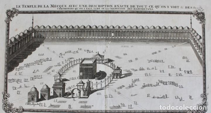 Arte: LE TEMPLE DE LA MECQUE AVEC UNE DESCRIPTION EXACTE DE TOUT CE QUON Y VOIT..-HENRI CHATELAIN-1720 - Foto 2