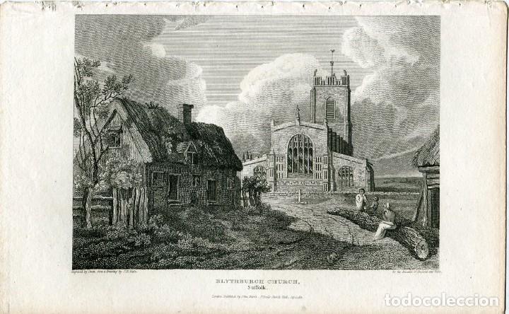 Kunst: Iglesia de Blythburgh, Suffolk - Grabado original sobre J. P. Neale - 1813