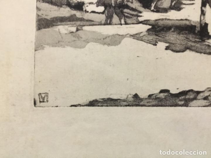 Arte: Grabado con firma de m en plancha.anonimo. - Foto 5