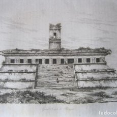 Arte: VISTA DEL GRAN TEMPLO MAYA DE PALENQUE (CHIAPAS, MÉXICO) , HACIA 1850.