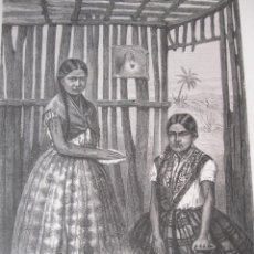 Arte: MUJERES HACIENDO TORTILLAS MEXICANAS, HACIA 1850. RIOU