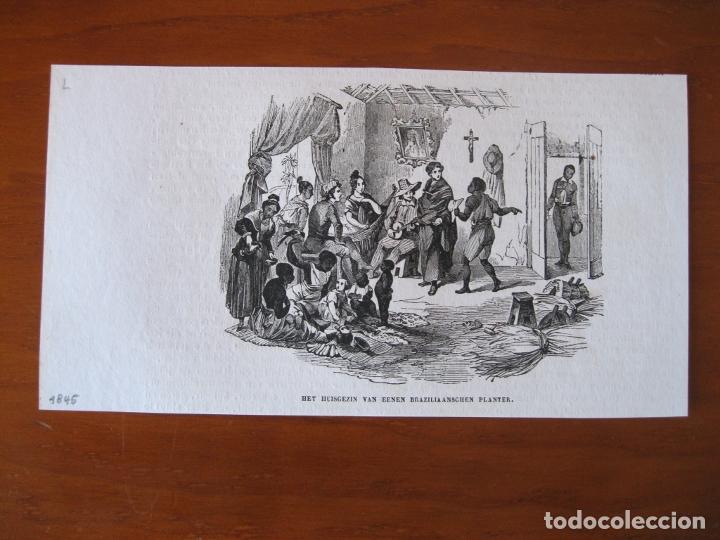 Arte: Interior de la casa de una sembradora en Brasil, 1845. An&oacute;nimo - Foto 1