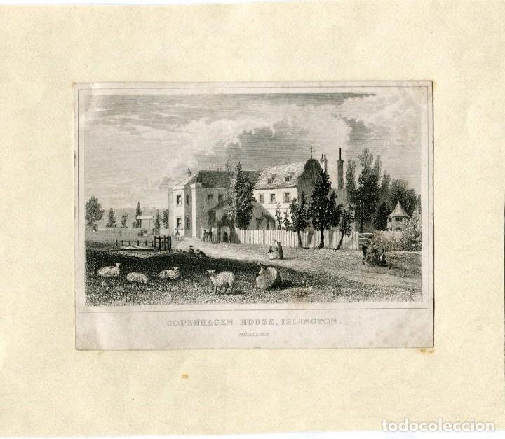 Arte: Copenhagen House, Islington, Londres - Grabado original - 1845