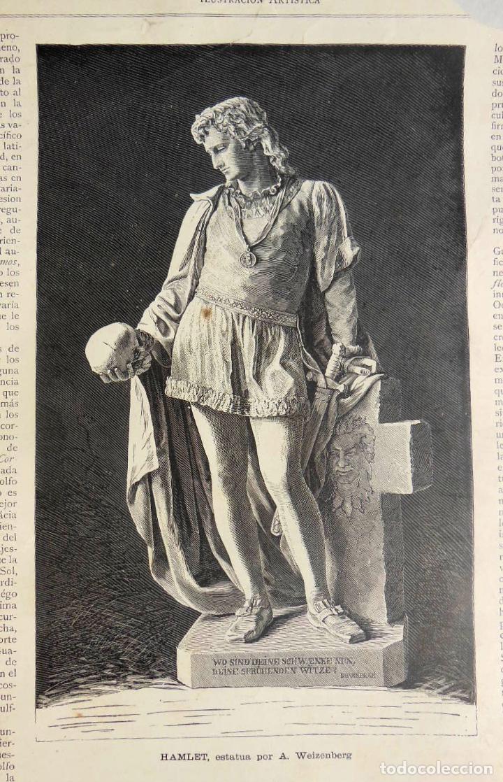 Arte: HAMLET. A WEIZENBERG (Escultor) La Ilustraci&oacute;n Espa&ntilde;ola. 1882