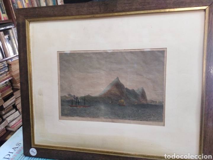 Arte: Grabado original siglo XIX Gibraltar - Foto 1