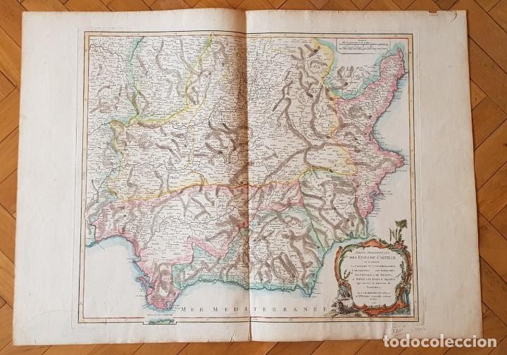 Arte: Mapa de Espa&ntilde;a Meridional 1751. R.Vaugondy - Foto 1