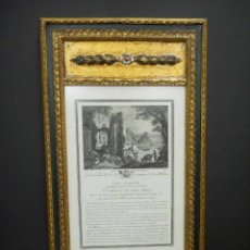 Arte: LES CHEVRES GRABADO DE LA GALERIA DEL DUC ORLEANS S XVIII MONTAJE CUADRO