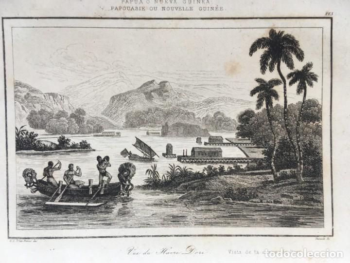 Arte: 1860 - GRABADO PAPUA NUEVA GUINEA - VISTA ENSENADA DORI - 210x125 mm