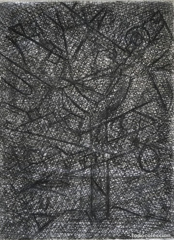 Arte: Isabel Serrahima (1934-1999) Grabado con punta seca Composici&oacute;n - Foto 1