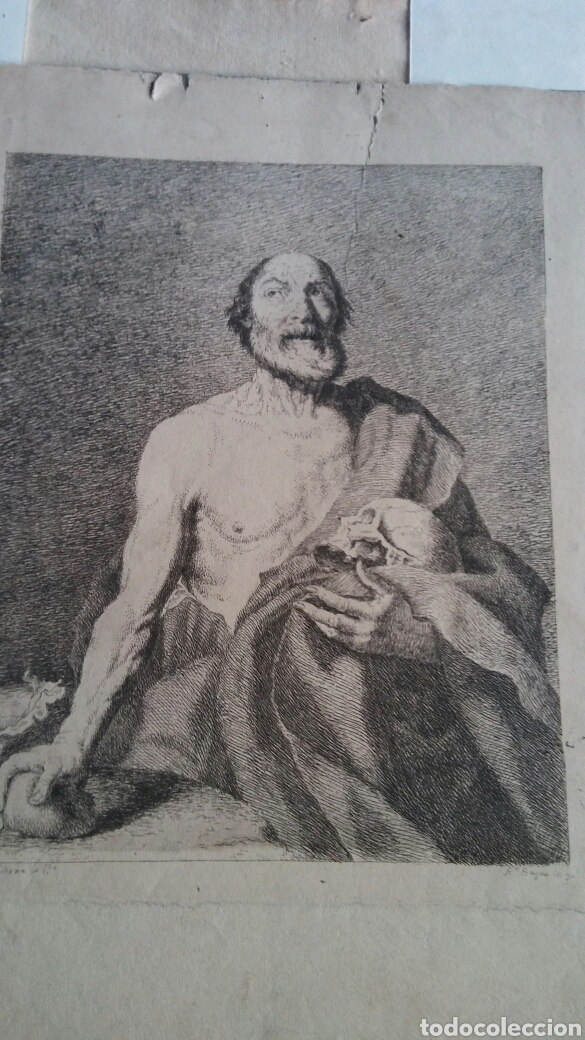 Arte: Grabado Ram&oacute;n Bayeu - S. Jerome - 1766-1793 (circa) - Foto 3