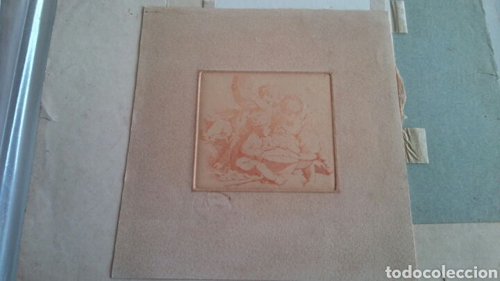 Arte: 3 putti con tambor y pandereto - escuela Italiana