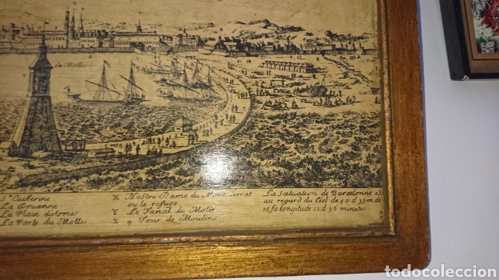 Arte: Grabado de Barcelona en madera - Foto 2