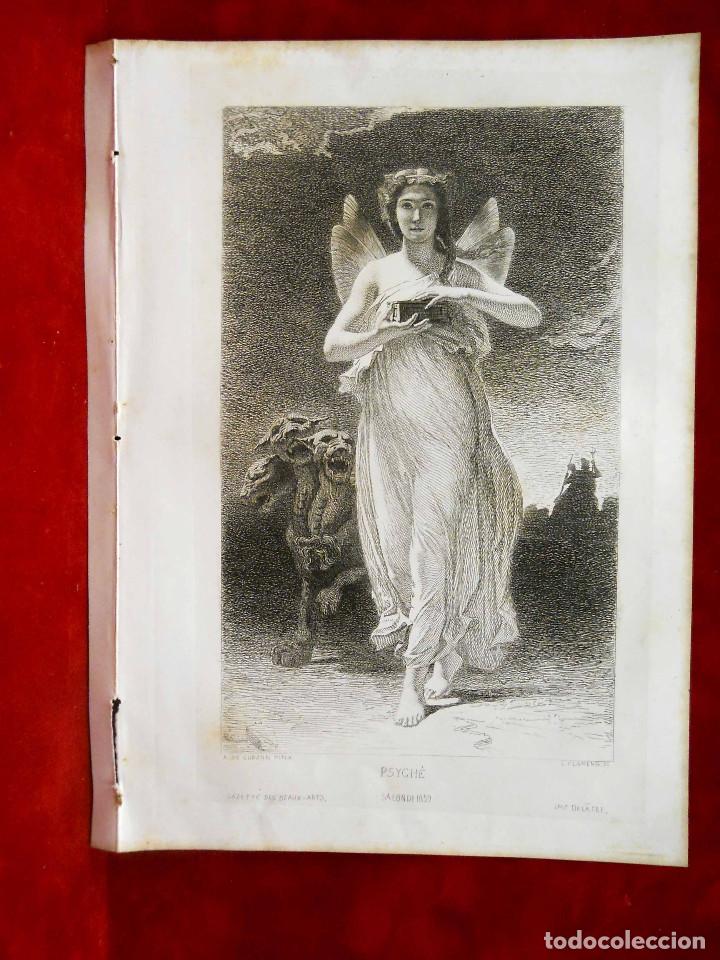Arte: Psyche de Curzon grabado Gazette des beaux arts 1859, mitologico