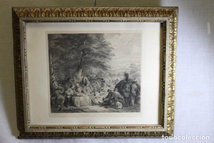 Arte: VAN LOO , HALTE DE CHASSE, LITOGRAF&Iacute;A - Foto 1