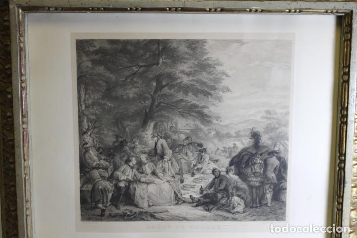 Arte: VAN LOO , HALTE DE CHASSE, LITOGRAF&Iacute;A - Foto 2