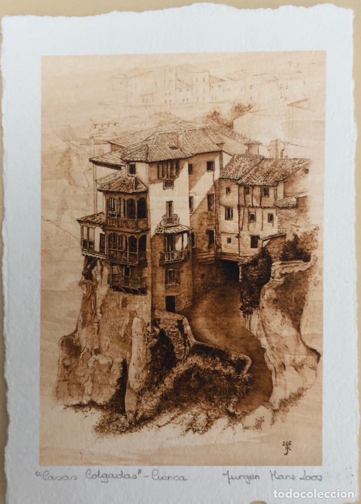 Art: Grabado casas colgadas-Cuenca.