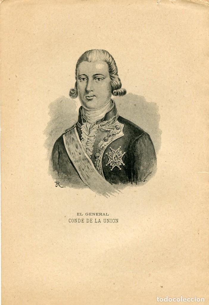Art: General Conde de la Uni&oacute;n - Fotograbado original de F. Laporta - s. XIX