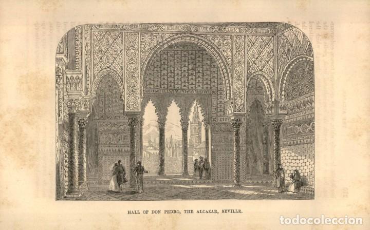 Art: Original - A&ntilde;o 1853 - Puerta de San Pedro Alcazar Sevilla - Wanderings in Spain - Theophile Gautier
