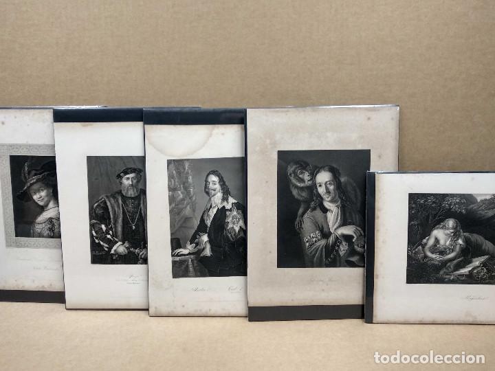 Arte: Lote 5 grabados personajes Royal Dresden Gallery Payne&acute;s 1850