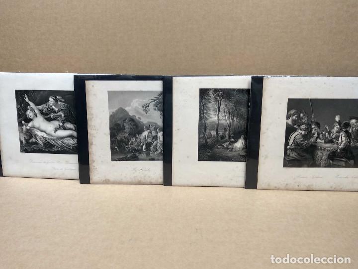 Arte: Lote 4 grabados escenas varias Royal Dresden Gallery Payne&acute;s 1850