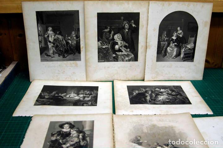 Arte: Lote 7 grabados escenas varias Royal Dresden Gallery Payne&acute;s 1850