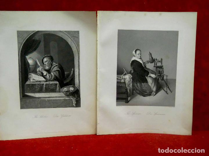 Arte: Lote 2 grabados escenas varias Royal Dresden Gallery Payne&acute;s 1850