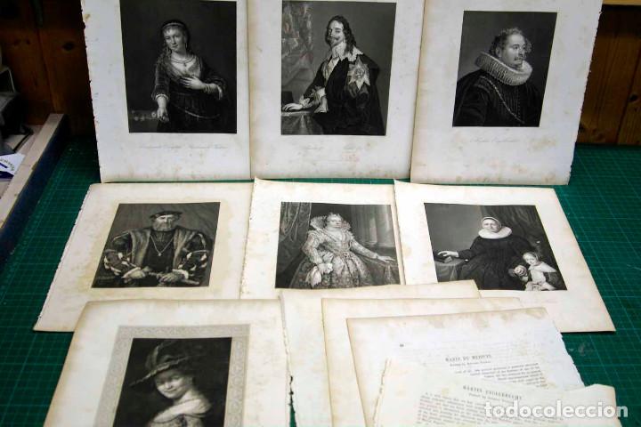 Arte: Lote 9 grabados escenas personajes Royal Dresden Gallery Payne&acute;s 1850