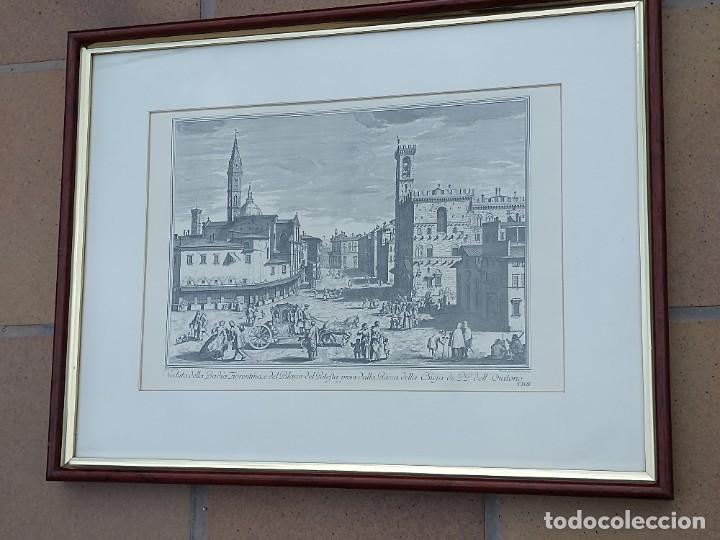Arte: Vincenzo Franceschini y Carlo Gregori. Grabado de Giuseppe Zocchi. Abadia. S.XIX. Enmarcado.