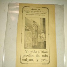 Arte: ANTIGUO HUECO GRABADO RELIGIOSO AÑO 1901 , MISA CRISTIANA .AGNUS DEI