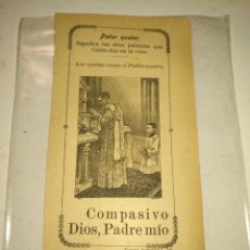 Arte: ANTIGUO HUECO GRABADO RELIGIOSO AÑO 1901 , MISA CRISTIANA . PATER NOSTER