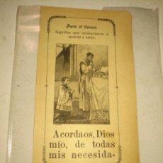 Arte: ANTIGUO HUECO GRABADO RELIGIOSO AÑO 1901 , MISA CRISTIANA . PARA EL CANON
