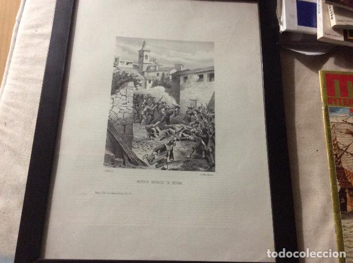 Kunst: Litografia riera editor 1880 serra heroica defensa de Gerona escritos del capitulo 42x32 mas o m