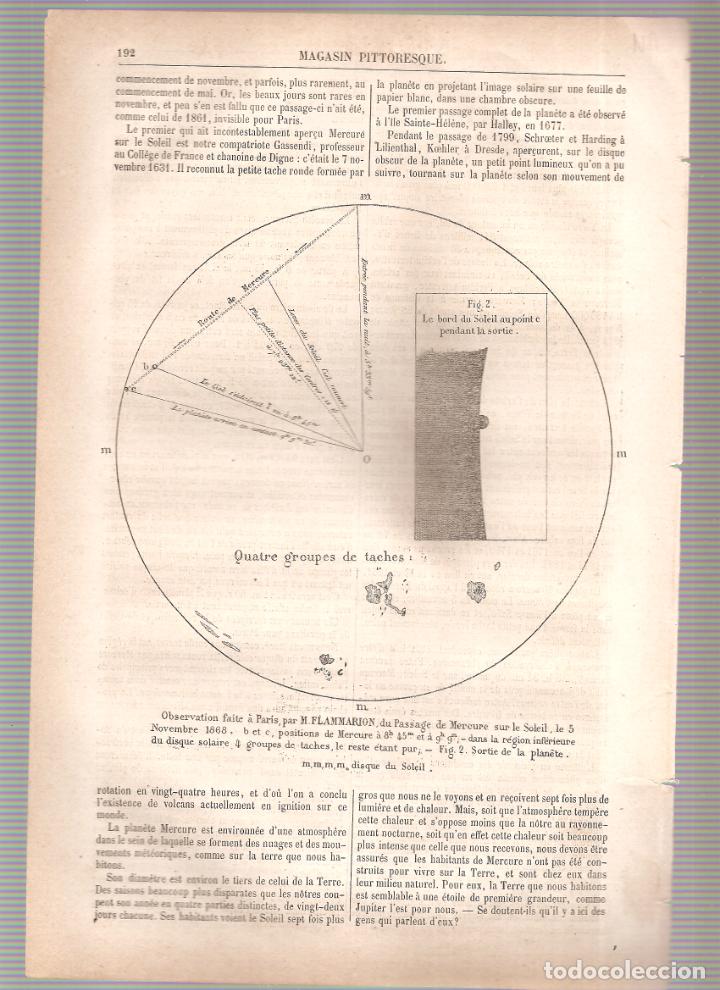 Arte: 2132. OBSERVACION DEL PASAJE DE MERCURIO EL 5 DE NOVIEMBRE DE 1868