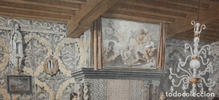 Arte: GRABADO ILUMINADO. INTERIOR CON PERSONAJES - Foto 5